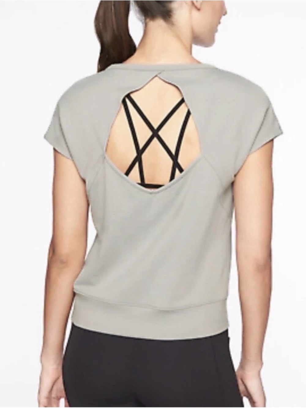Athleta Short-Sleeve Open Back Muscle Tee